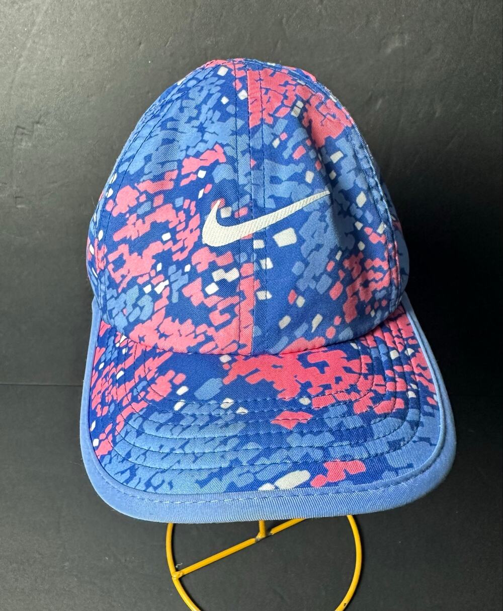 Nike Dri-Fit Featherlight Blue Pink Camo Adjustable Athletic Child 4-6x Cap Hat